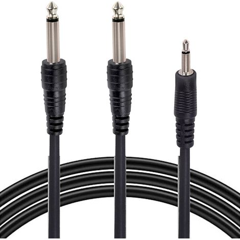 Trade Shop - Aux 3.5mm Cable De Audio Macho Doble Cable Jack 6.5mm Macho Mono 3 Mt Ajack-02 - (1/4)