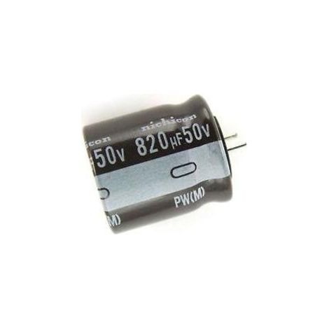 Condensador Electrolitico Baja Impedancia 820uF 50Vdc Medidas 18x20mm Radial