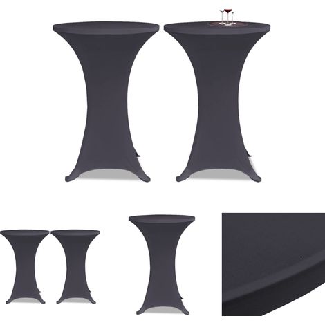 vidaXL Stretch Table Cover 2 pcs 60 cm Anthracite