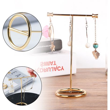 Présentoir de bijoux en or pour bagues et boucles d'oreilles, support d'exposition grand format (1/5)