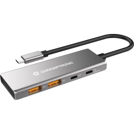 Conceptronic HUBBIES15G 4-Port USB 3.2 Gen-2 Hub, 10Gbps, USB-C x 2, USB-A x 2, 100W USB PD