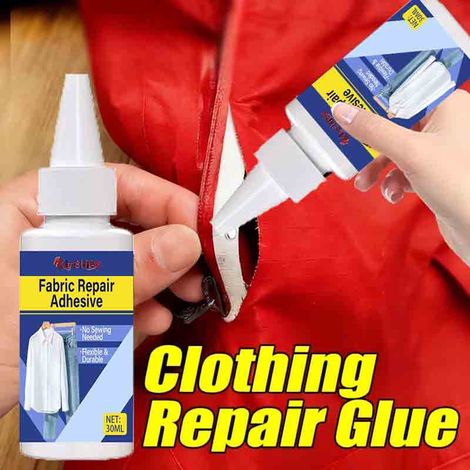 Reparaturkleber für Kleidung, zerrissene Jeans, abgerissenen Reißverschluss an einer Windjacke, eingerissenen Kragen an einer Jacke, Löcher in Taschen. (1/5)