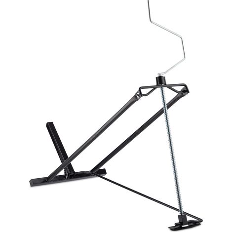 Relaxdays Elevador Cortacésped 400 kg, Gato Quad y Tractor, Ángulo de Inclinación Ajustable, 1 Ud., Acero, Negro