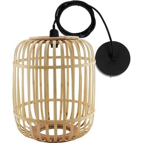 Lampe à suspension - JUANIO - JUANIO - Bambou - Naturel - Ø25 x H30 cm (câble 1,5 m)