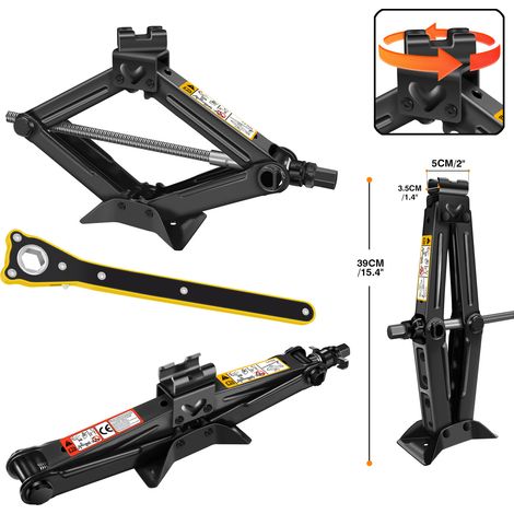 Cric de voiture Cric à ciseaux Lift pour voiture/SUV/MPV 2000kg/2T avec manivelle