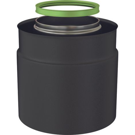 Adaptateur 80/130 pour Bioten 80/125 – Raccord fumisterie en acier émaillé – Application poêle à bois – Utilisation granulés