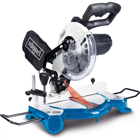 Scheppach Scie à onglets HM80L – 1500 W – Lame de scie de 210 mm – Largeur de coupe 120 mm – Vitesse 5000 tr/min – Laser de précision