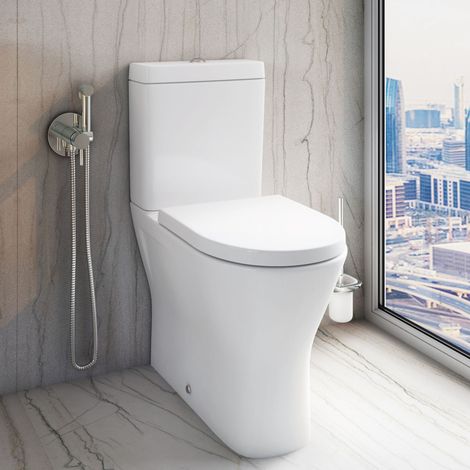 RAK Resort Maxi Rimless Close Coupled Back to Wall Toilet Pack - Soft Close Seat (1/4)