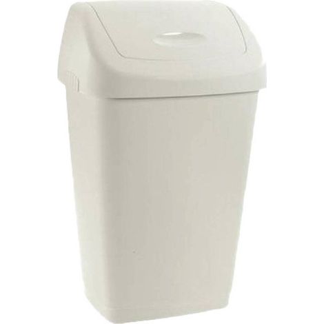 BIDONE IMMONDIZIA 'GRACE' Lt 25 - cm 32,5 x 25,5 x h 52 talpa/bianco
