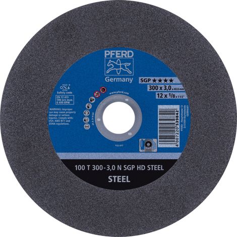 PFERD TOOLS Stationäre Trennscheibe T 300x3,0x40mm "weich" HD STEEL für Stahl 100m/s 20 Stk (1/4)