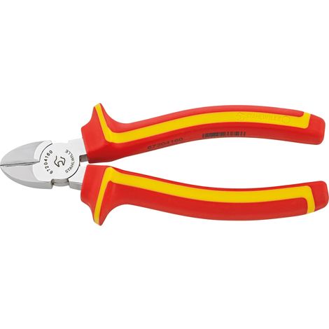 Pince coupante latérale VDE - 160 mm - Chromée - Pour couper des câbles ainsi que des fils mous et durs, y compris les fils de piano - Poignées à 2 composants isolées VDE jusqu'à 1 000 V
