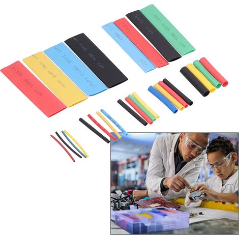 Set mit 164 Schrumpfschläuchen, Isolierschläuchen für Kabelwicklungen, elektrisch isolierend. (1/5)