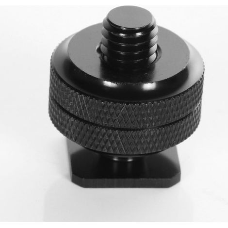 Adaptador de zapata de doble capa de 3/8" para trípode de cámara con soporte para flash DC