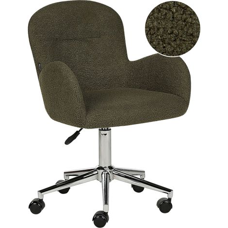 Desk Chair PRIDDY Boucle Dark Green
