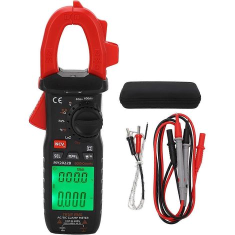 Digitales Stromzangenmessgerät, intelligentes Multimeter mit hoher Genauigkeit, AC/DC-Stromprüfer mit LCD-Hintergrundbeleuchtung für