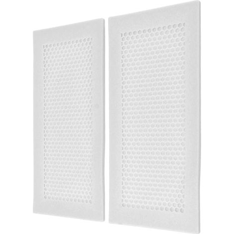 Lot de 2 grilles d'aération de sécurité pour bébé, en silicone souple et blanc, pour la maison. Elles retiennent les débris, les cheveux et les insectes. (1/5)