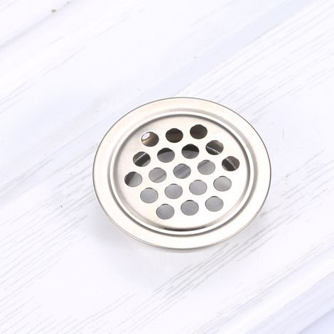 Grille de ventilation couleur acier inoxydable diamètre 19MM 1 maille ronde en acier inoxydable adaptée aux évents d'armoires de cuisine