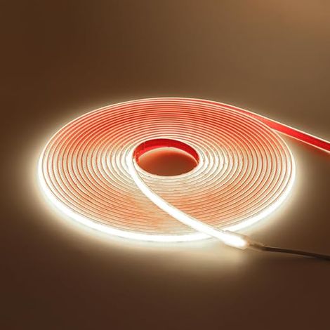 12 V COB LED Strip, 320Leds/m IP68 Waterproof Flexible Strip LED Light Strip for Stairs, Bedroom, Party, Indoor/Outdoor (Natural White, 5M) (1/5)