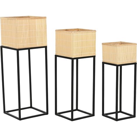 Macetero Set 3 Metal Bambu 28X28X80 (1/5)