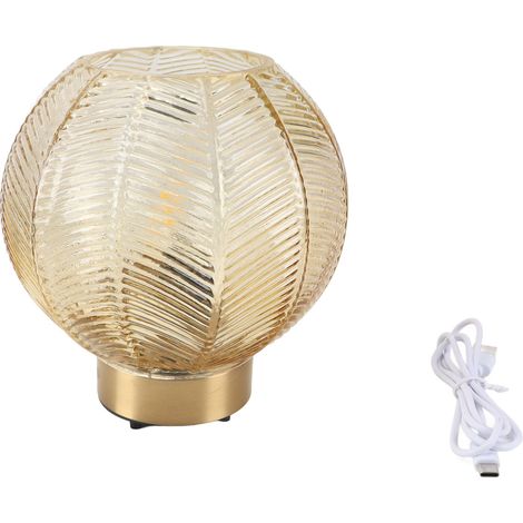 Lampe nuit romantique rechargeable table verre – Abat-jour salon chevet table de nuit rond succinite, éclairage (1/2)