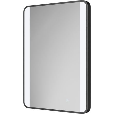 Colore Wade Matt Black 500mm x 700mm Illuminated Dimmable LED Mirror with Demister and Touch Sensor (1/5)