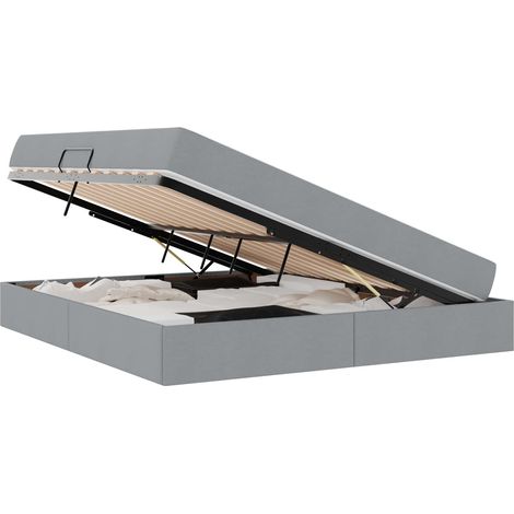 Maison Exclusive - Aufbewahrungsbett mit Matratze Hellgrau 160 x