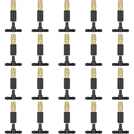 Irrigation Nozzle Adjustable Copper Atomizing Nozzle Connect 47 Hose Micro Nozzle Dripping Irrigation Sprayer Irrigation Equipment Cooling Garden With (1/5)