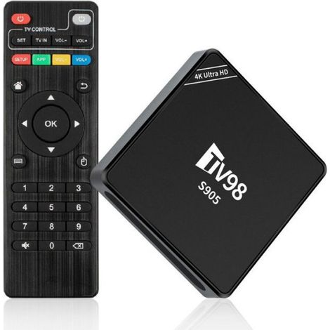 1 Décodeur TV, Android 12.1, 4K, Amlogic S905, WiFi 802.11n, Bluetooth 4.0, 2 USB 2.0, pour salon (1/4)