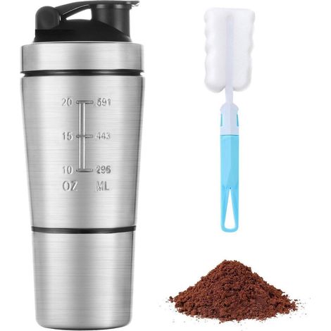 Edelstahl Protein Shaker 700ml BPA Free Leak Proof mit Balls (1/5)