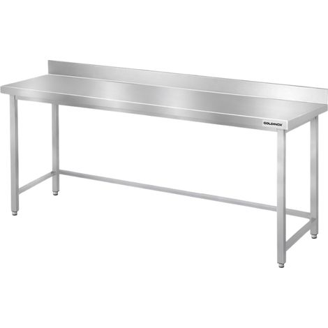 Table de travail en inox Bar 2000x500 mm avec renfort et dosseret PREMIUM - GOLDINOX (1/4)