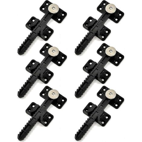 Lot de 6 supports de connexion modulaires pour canapé, avec revêtement plastique invisible et loquets réglables dentelés, pour connecter les meubles de canapé. (1/5)