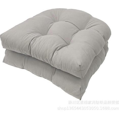 Paire de coussins imperméables en rotin pour fauteuil de jardin/terrasse, 48 x 48 cm, épais et moelleux. (1/4)