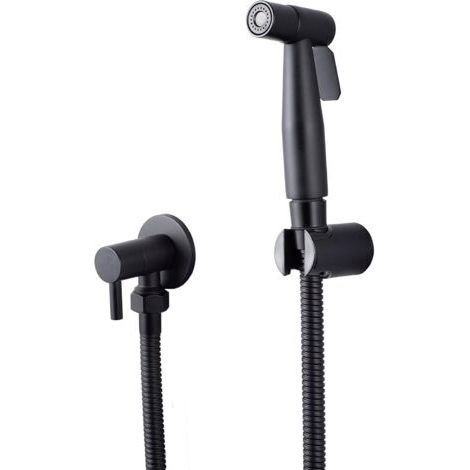 Pulvérisateur de toilettes pour bidet et de toilettes en acier inoxydable, Kit de pulvérisateur de bidet, pulvérisateur de robinetterie Pulvérisateur de WC Shattaf (noir)