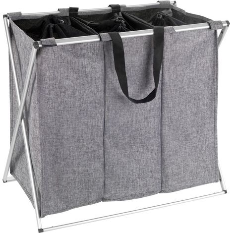 Wenko Wäschesammler Trio Grau 130 l, grau Wäschesammler