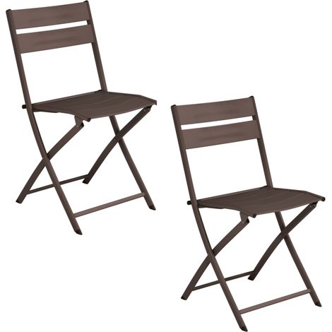 Set 2 Sedie per Esterni Pieghevoli in Alluminio Arredamento Giardino (1/3)