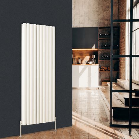 Warmehaus Vertical Oval Panel Double Radiator White 1600 x 591mm (1/5)