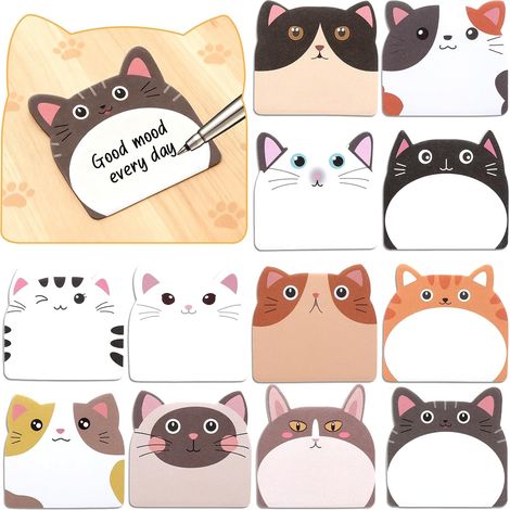 Sticky Notes Animaux - 12 Mignons Autocollants - Notes Adhésives Créatives pour Bureau, École, Cadeaux, Décoration (1/5)