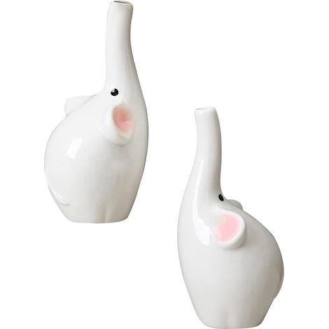 2pièces Vase de Table Céramique Récipient à Fleurs Ornement de Vase de Table Unique et Élégant (1/5)