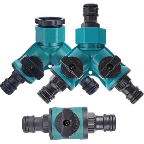 Sparateur De Tuyau D\'arrosage Vanne 2 Voies Raccordement Distributeur D\'eau Connecteur De Tuyau 2 Voies Pour Tuyau D\'arrosage Raccord De Tuyau Double Connexion Tuyau Distributeur D\'eau 3 Pices (1/4)
