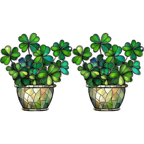 Accessoires de la Saint-Patrick - Décoration trèfle à quatre feuilles - Attrape-soleil de fenêtre - Cadeau porte-bonheur (1/5)
