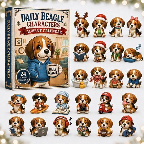 Beagle déguisé calendrier avent 2026 2D boîte surprise