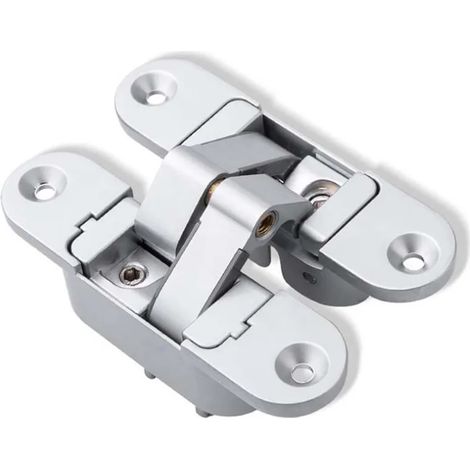 (Argent - ouverture à gauche) Charnières de porte invisibles tridimensionnelles Porte en bois à stores pliants Ouverture à 180 degrés vers l'intérieur et l'extérieur Charnières cachées ouvertes (1/5)