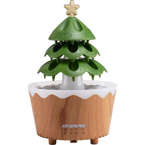 Entspannender Aromatherapie-Luftbefeuchter, Luftbefeuchter in Form eines Weihnachtsbaums, Duftdiffusor, farbwechselnder LED-Luftbefeuchter (US-Stecker). (1/5)
