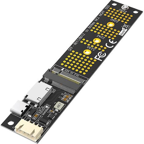 Carte d'extension adaptateur M.2 (NGFF) NVMe SSD vers SFF-8611/8612