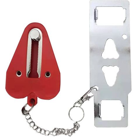(2 pièces) Verrou de porte portable pour la sécurité de la maison, des voyages et des hôtels. Butée de porte antivol. (1/5)