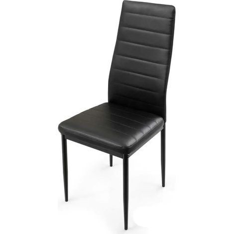 Set 4 sedie in similpelle colore nero cm 40x41x95h