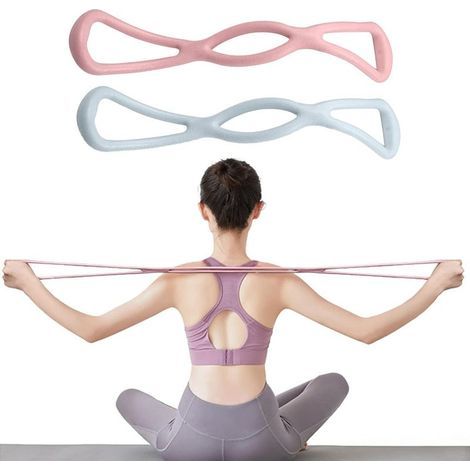2PCS Elastique Musculation, 8-Shape Elastique Sport Squats, Bande Elastique Musculation Muscle Training Fitness Expander, Bande de Resistance Musculation pour Musculation Pilates Yoga (1/4)