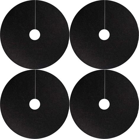 Lot de 4 Anneaux de paillage en Non-tissé - Anti-Mauvaises Herbes biodégradables - Tapis de barrière Anti-Mauvaises Herbes réutilisables (4 pièces de 52cm - Trou intérieur 6 cm)