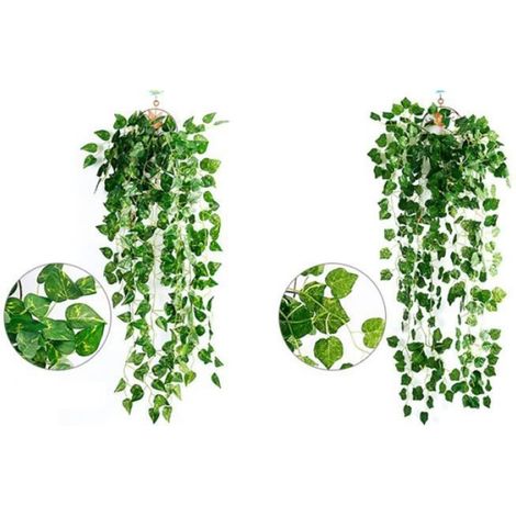 Plante artificielle Scindapsus Faux Feuilles Verdure Ivy - - Décoration d'intérieur/extérieur (1/4)