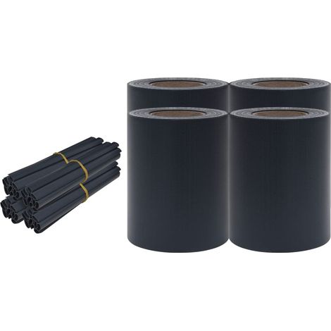 Grillage rouleau,Écrans d'intimité de jardin 4 pcs PVC 35x0,19 m Gris foncé mat (1/5)